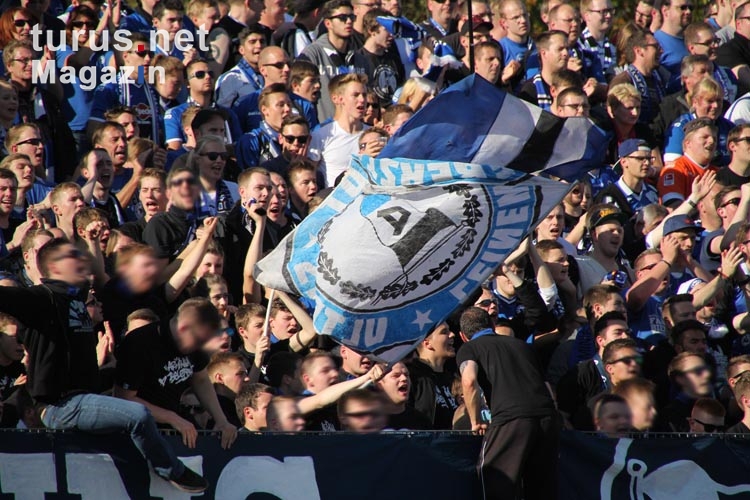Arminia Fans in Münster Westfalendderby 2014