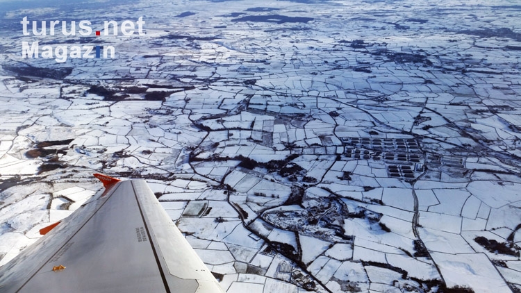 Winterlandschaft vom Flugzeug aus