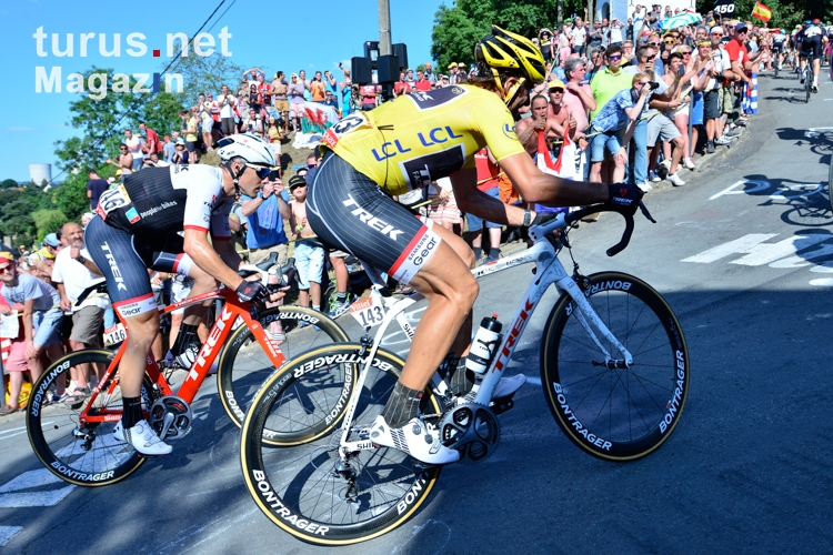 Fabian Cancellara mit gelbem Trikot