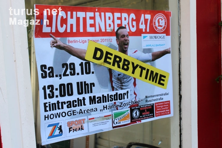 Derbytime: SV Lichtenberg 47 - Eintracht Mahlsdorf in der 	HOWOGE-Arena „Hans Zoschke“