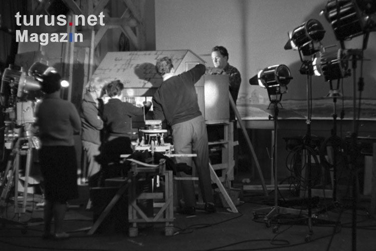 Dreharbeiten im einem Fernsehstudio in Berlin-Adlershof, Ostberlin, DDR, 50er Jahre