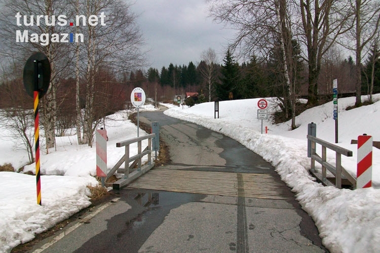 Kleiner Grenzübergang zwischen Tschechien und der Bundesrepublik Deutschland