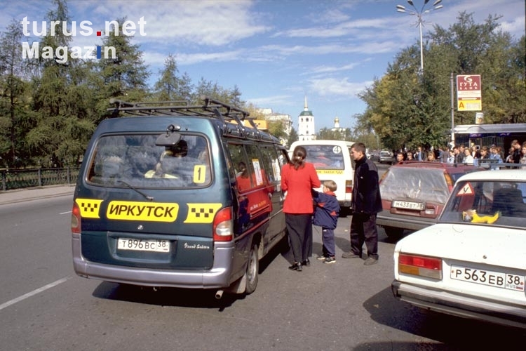 ein Sammeltaxi / eine Marschrutka in Irkutsk
