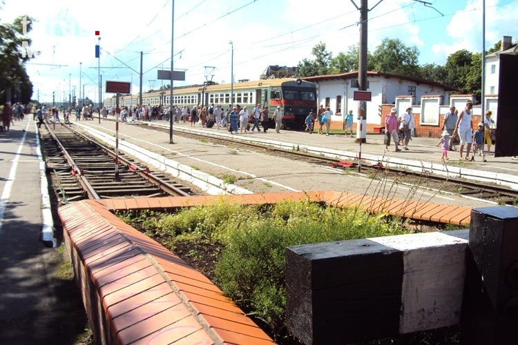 Der Bahnhof der russischen Stadt Selenogradsk im Oblast Kaliningrad