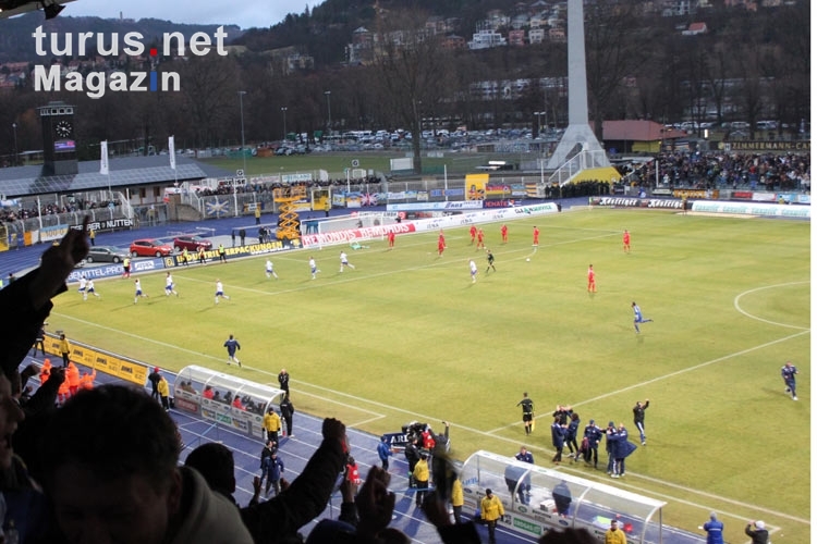 Torjubel in der 90. Minute! 1:0 des FC Carl Zeiss Jena gegen Rot-Weiß Erfurt