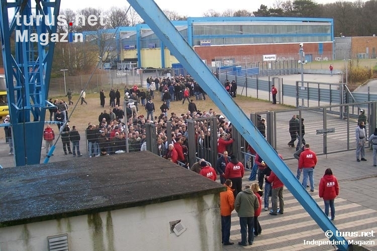 Eingangsbereich des Gästebereichs der DKB-Arena des FC Hansa Rostock