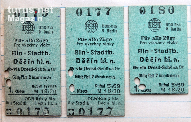 Fahrkarten der Deutschen Reichsbahn