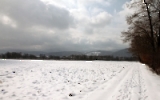 winterliche Landschaft zum Osterfest in Niederschlesien