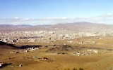 Blick auf Ulaanbaatar / Ulan Bator von den Bergen aus
