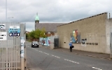 Sicherheitstor zwischen den katholischen und protestantischen Stadtvierteln von Belfast