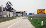 slowenisch-ungarischer Grenzübergang bei Pince