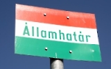 Allamhatar - Schild am Dreiländereck Ungarn, Österreich und Slowakei bei Deutsch-Jahrndorf