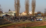 Fans / Ultras des SV Babelsberg 03 beim Auswärtsspiel in Frankfurt / Oder