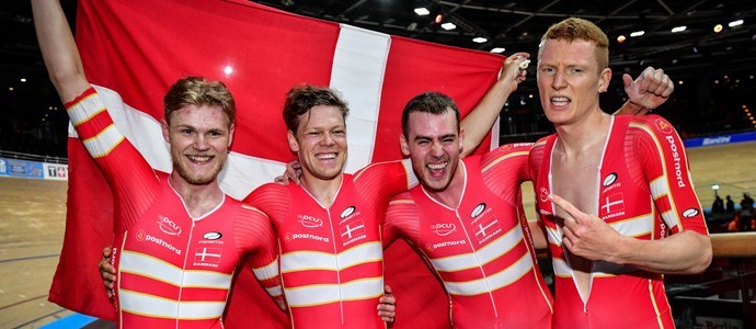 Der dänische Vierer sorgte für den Höhepunkt am 2. Tag der Bahn-WM