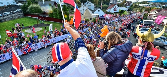 Sensationelle Stimmung in Norwegen: Im Straßenrennen feiert Peter Sagan den dritten WM-Titel in Folge